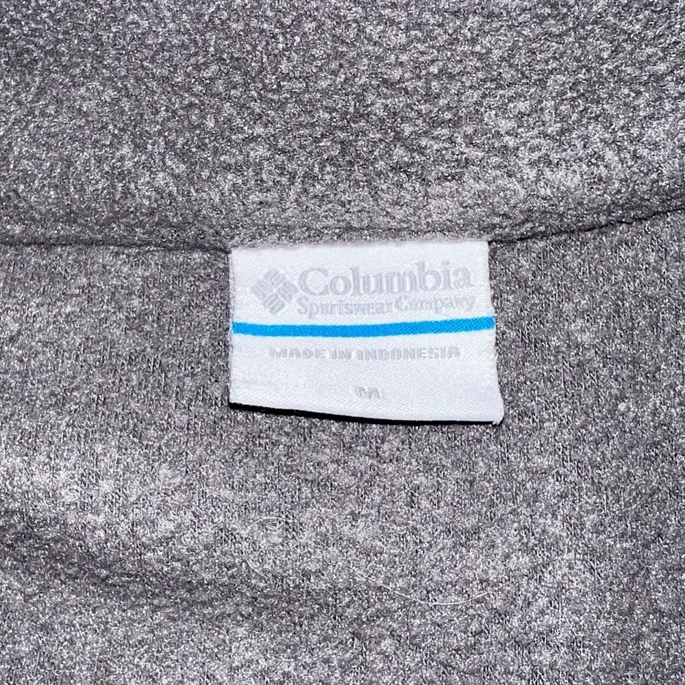 Columbia Fleece Jacket Mens Medium Gray Black Full Zip Outdoor Hiking Trailwear